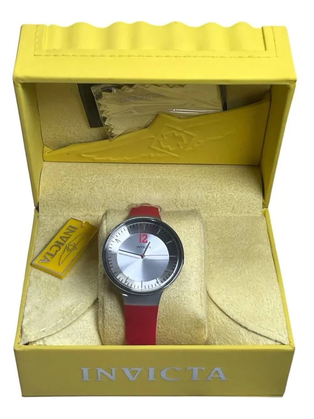 Invicta BLU 31920 Men’s Red Watch NWT Quartz Stainless Steel 30M Water Resistant